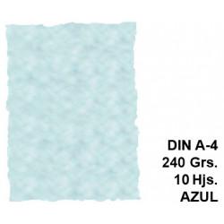 Papel pergamino con bordes troquelados liderpapel din a4, 240 grs/m². azul, paquete de 10 hojas