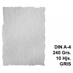 Papel pergamino con bordes troquelados liderpapel din a4, 240 grs/m². gris, paquete de 10 hojas