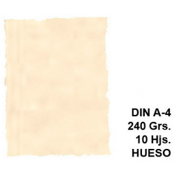 Papel pergamino con bordes troquelados liderpapel din a4, 240 grs/m². hueso, paquete de 10 hojas