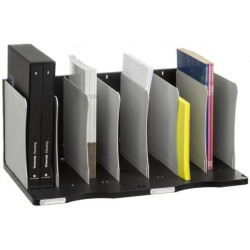 Clasificador vertical con 8 separadores archivo 2000 archivodoc, 360x600x255 mm. gris / negro