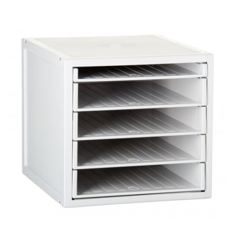 Módulo archivo 2000 archisystem, 356x316x303 mm. 1 bandeja de 22 mm. y 4 bandejas de 52 mm. gris/gris