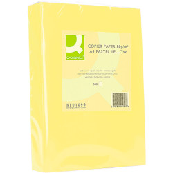 Papel q-connect color, din a4, 80 grs/m², amarillo, paquete de 500 hojas
