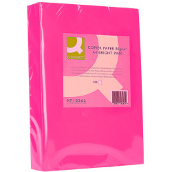 Papel q-connect color, din a4, 80 grs/m². rosa intenso, paquete de 500 hojas