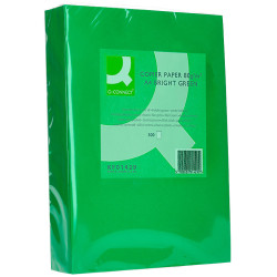 Papel q-connect color, din a4, 80 grs/m². verde intenso, paquete de 500 hojas