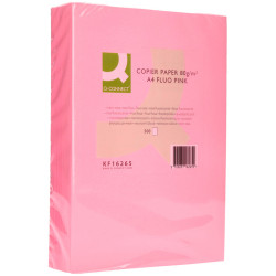 Papel q-connect color, din a4, 80 grs/m². rosa neón, paquete de 500 hojas