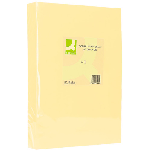 Papel q-connect color, din a3, 80 grs/m². champagne, paquete de 500 hojas