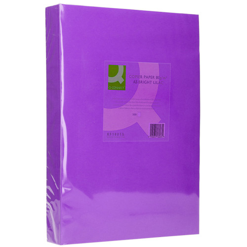 Papel q-connect color, din a3, 80 grs/m². lila, paquete de 500 hojas