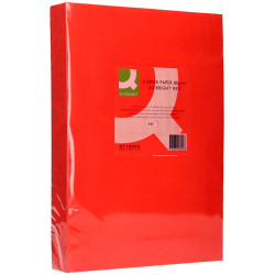 Papel q-connect color, din a3, 80 grs/m². rojo intenso, paquete de 500 hojas