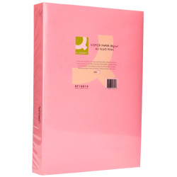 Papel q-connect color, din a3, 80 grs/m². rosa neón, paquete de 500 hojas