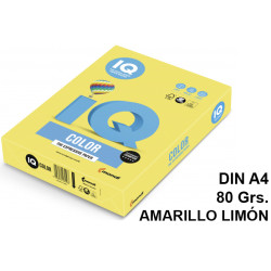 Papel iq color medio, din a4, 80 grs/m². amarillo limón, paquete de 500 hojas