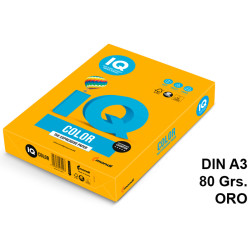 Papel iq color medio oro en formato din a-3 de 80 grs. paquete de 500 hojas.