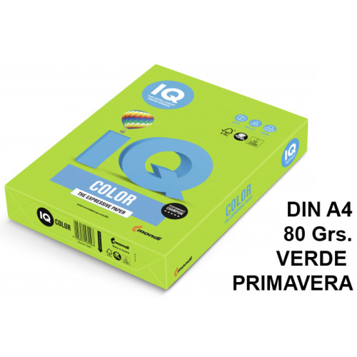 Papel iq color intenso, din a4, 80 grs/m². verde primavera, paquete de 500 hojas
