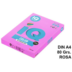 Papel iq color neón, din a4, 80 grs/m². rosa, paquete de 500 hojas