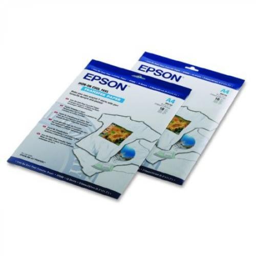 Paquete de 10 hojas de epson transfer iron-on cool peel paper en din a-4 de 124 grs.