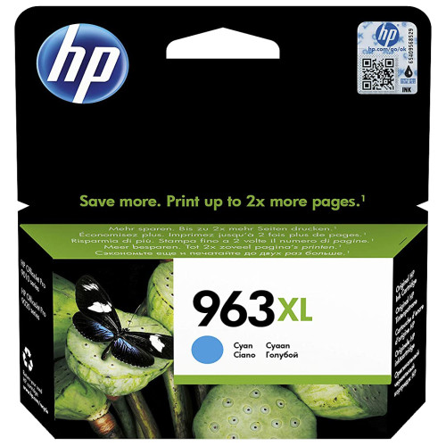 Cartucho ink-jet hewlett packard officejet pro 9010/9010e/9012, 963xl cyan