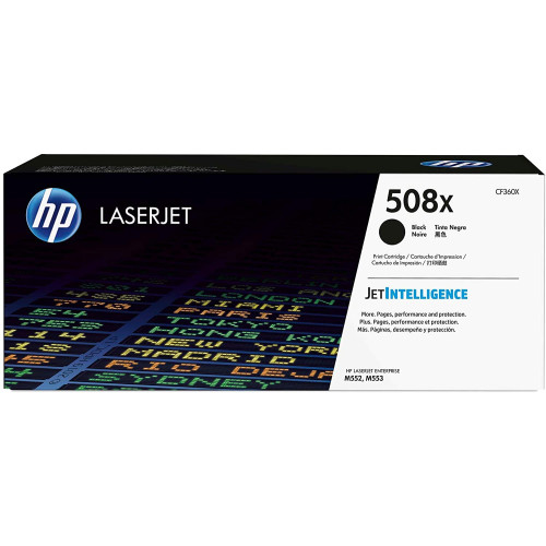 Toner laser hewlett packard color laserjet enterprise m552dn/m553dn/m553n, 508X negro