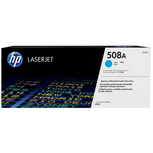 Toner laser hewlett packard color laserjet enterprise m552dn/m553dn/m553n, 508a cyan