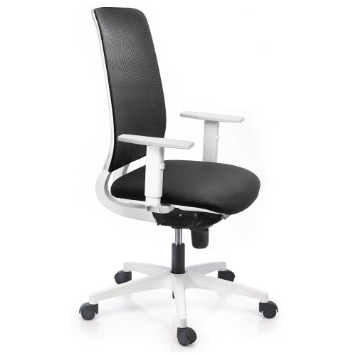 Silla de oficina absolute blanca, syncro, regulación lumbar, brazos 1d