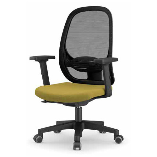 Silla de oficina andy negra, syncro, regulación lumbar, brazos 1d