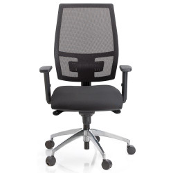 Silla de oficina melania top, syncro, asiento tapizado confort regulable en profundidad, regulación lumbar, brazos 2d