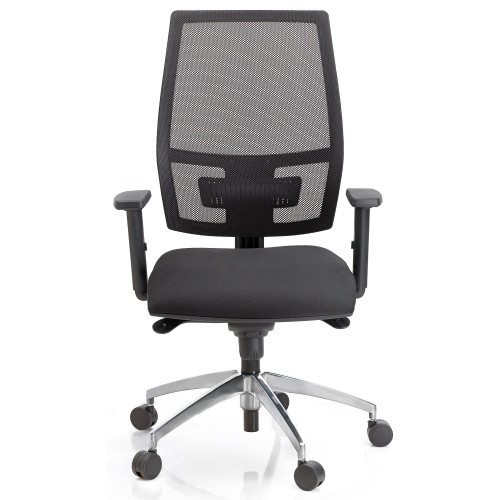 Silla de oficina melania top, syncro, asiento tapizado confort regulable en profundidad, regulación lumbar, brazos 2d