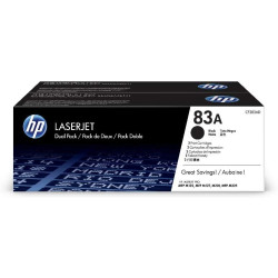 Toner laser hewlett packard laserjet pro mfp m120 series/m125a/m125nw, 83a pack doble negro