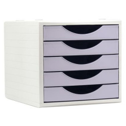 Módulo archivo 2000 archivotec serie 4000 ps, 340x270x260 mm. 5 cajones de 38 mm. gris/malva pastel