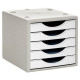 Módulo archivo 2000 archivotec serie 4000 ps, 340x270x260 mm. 5 cajones de 38 mm. gris/blanco