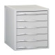 Módulo archivo 2000 archisystem, 356x316x362 mm. 1 cajón de 22 mm. y 5 cajones de 52 mm. gris/gris