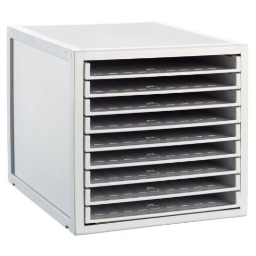 Módulo archivo 2000 archisystem, 356x316x303 mm. 9 bandejas de 22 mm. gris/gris
