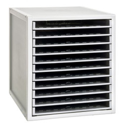 Módulo archivo 2000 archisystem, 356x316x362 mm. 11 bandejas de 22 mm. gris/gris