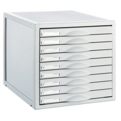 Módulo archivo 2000 archisystem, 356x316x303 mm. 9 cajones de 22 mm. gris/gris