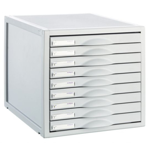 Módulo archivo 2000 archisystem, 356x316x303 mm. 9 cajones de 22 mm. gris/gris