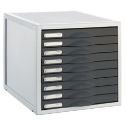 Módulo archivo 2000 archisystem, 356x316x303 mm. 9 cajones de 22 mm. gris/grafito