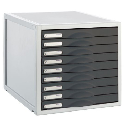 Módulo archivo 2000 archisystem, 356x316x303 mm. 9 cajones de 22 mm. gris/grafito