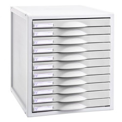 Módulo archivo 2000 archisystem, 356x316x362 mm. 11 cajones de 22 mm. gris/gris