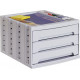 Módulo archivo 2000 archivotec serie 6000, 370x305x215 mm. 3 cajones de 53 mm. gris / gris