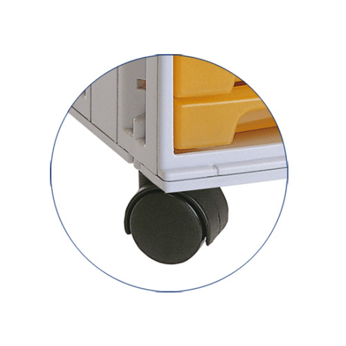 Conjunto de 4 ruedas para módulos archivo 2000 archivotec serie 6000, negro