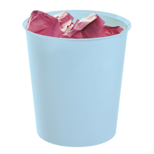 Papelera en poliestireno archivo 2000 serie 2001 ps, Ø 29x31 cm. 18 litros, azul pastel