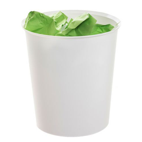 Papelera de polipropileno archivo 2000 serie 2001, blanco.