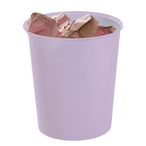 Papelera en poliestireno archivo 2000 serie 2001 ps, Ø 29x31 cm. 18 litros, malva pastel