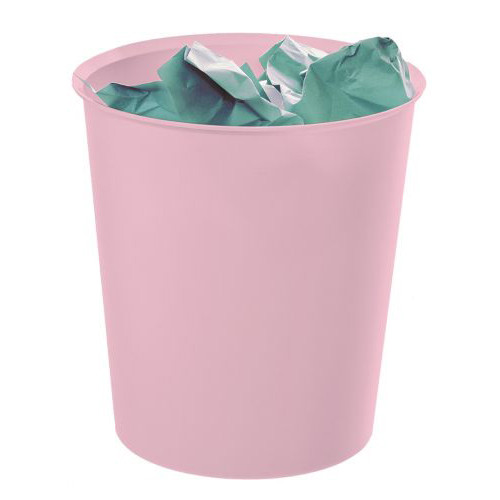 Papelera en poliestireno archivo 2000 serie 2001 ps, Ø 29x31 cm. 18 litros, rojo pastel