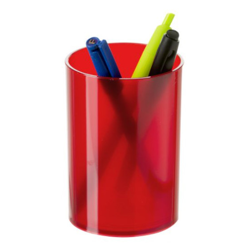 Portalápices redondo archivo 2000 serie 771 tl, rojo traslúcido