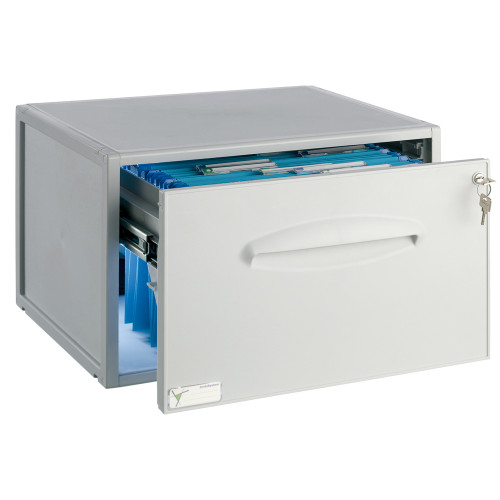 Módulo archivo 2000 archisystem, 356x474x303 mm. para 25 carpetas colgantes, gris/gris