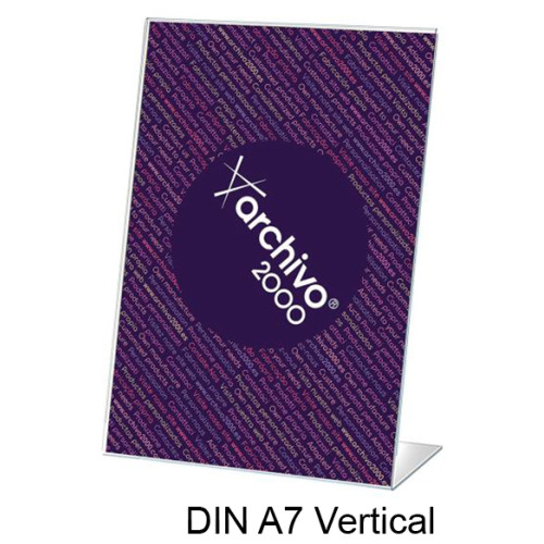 Expositor de sobremesa en forma de l archivo 2000 optima, din a7 vertical, poliestireno transparente