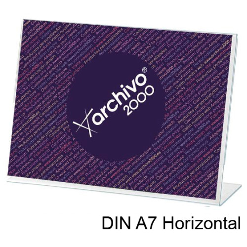 Expositor de sobremesa en forma de l archivo 2000 optima, din a7 horizontal, poliestireno transparente