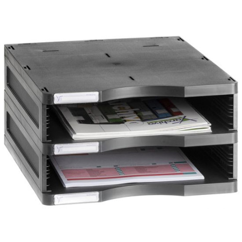 Módulo estándar archivo 2000 archivodoc, 2 huecos de 58 mm. 360x300x165 mm. negro