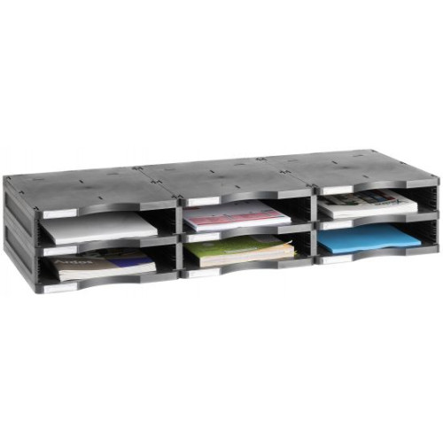 Módulo estándar archivo 2000 archivodoc, 6 huecos de 58 mm. 360x900x165 mm. negro