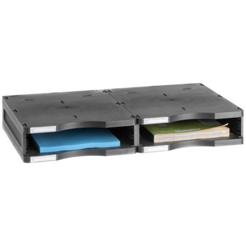 Módulo estándar archivo 2000 archivodoc, 2 huecos de 58 mm. 360x600x90 mm. negro