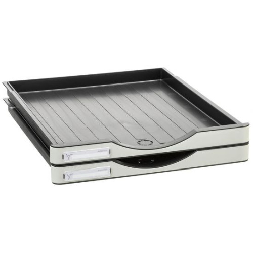 Cajón pequeño archivo 2000 archivodoc 345x295x27 mm., gris, pack de 2 uds.